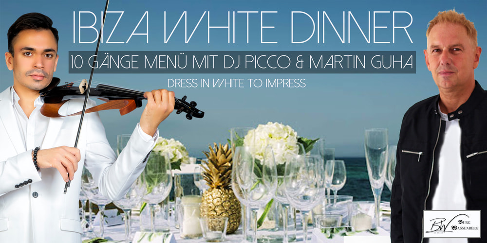 Tickets IBIZA WHITE DINNER, 10 Gänge Menü mit Ibiza-Flair by DJ Picco & Martin Guha in Wassenberg