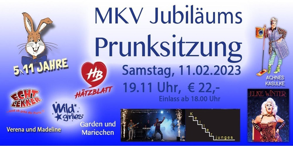 Tickets MKV Jubiläums-Prunksitzung , 5 x 11 Jahre! in Wassenberg