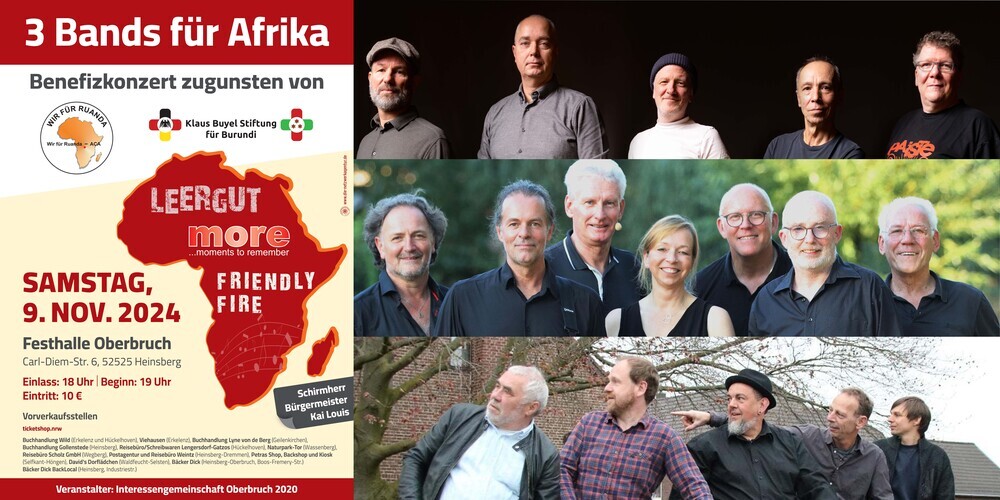 Tickets 3 Bands für Afrika, Zu Gunsten von
