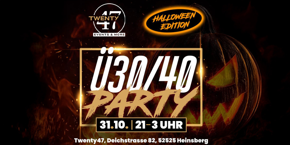 Tickets Ü30 | Ü 40 HALLOWEEN PARTY,  in Heinsberg-Oberbruch